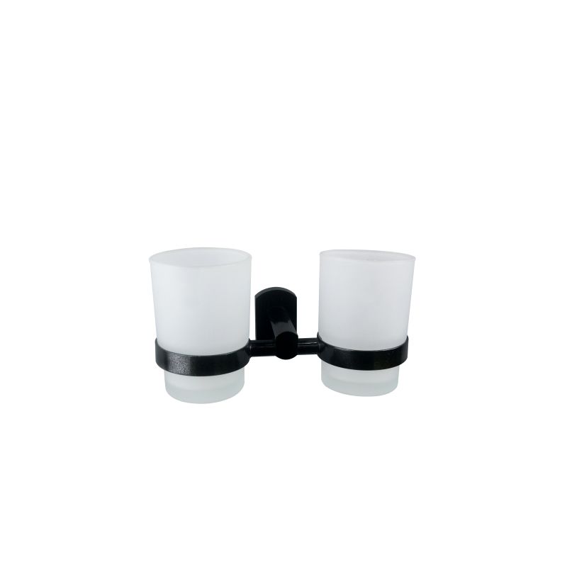Dvojno držalo za skodelico mat črne barve