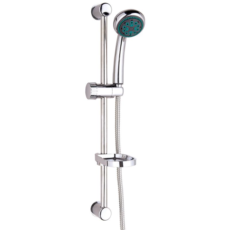 Brauseset: Stange, Brause 5 Funktionen, Schlauch, Seifenhalter