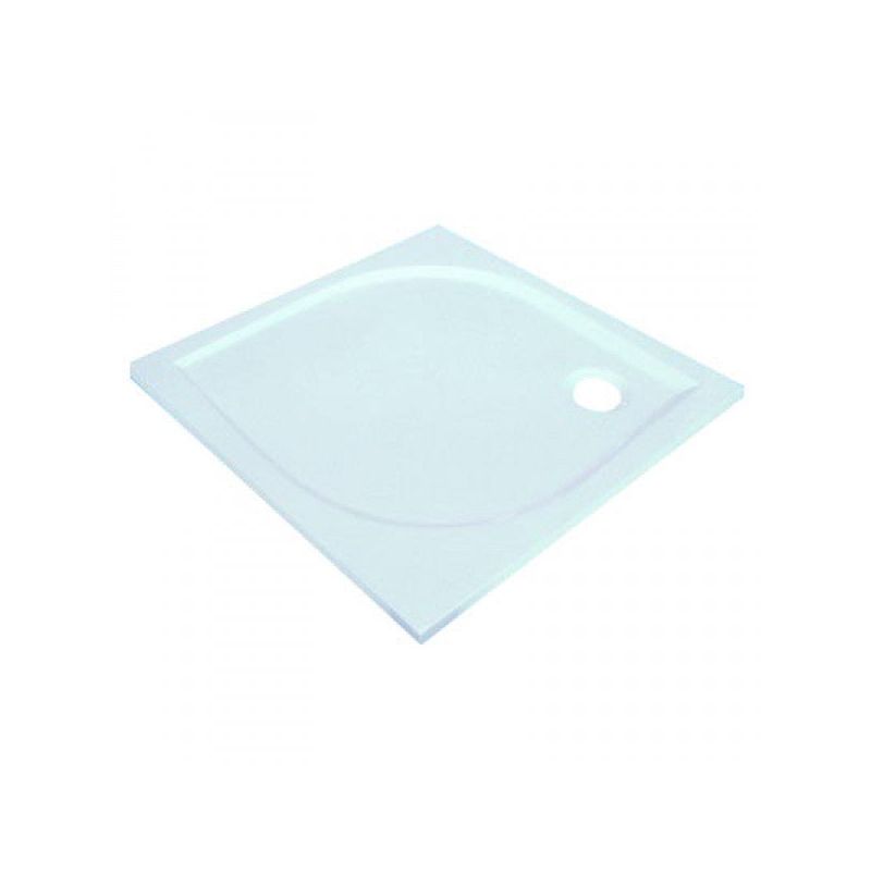 Eck-Brausetasse ANETA weiß 80x80cm