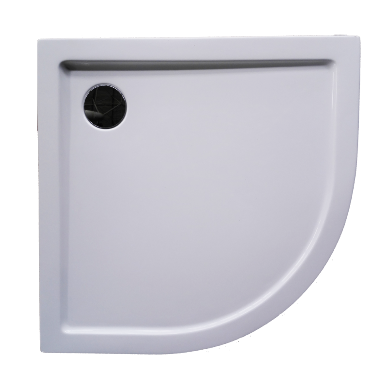 Sanotechnik - Rund-Brausetasse BORA 90x90x14cm m.abn.Schürze weiß