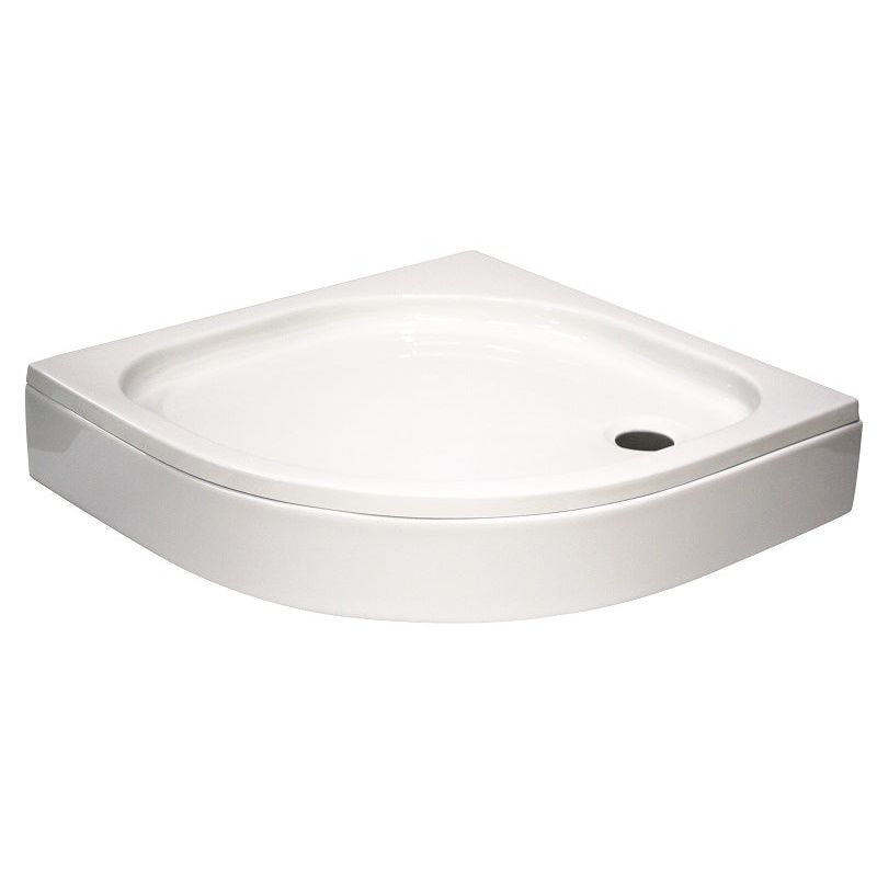 Sanotechnik - Rund-Brausetasse BORA 80x80x14cm m.abn.Schürze weiß