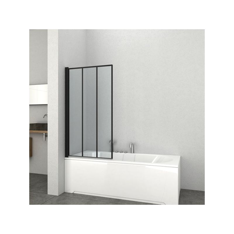 Predelna kopalniška stena, mat črna 80x140cm 4mm steklo