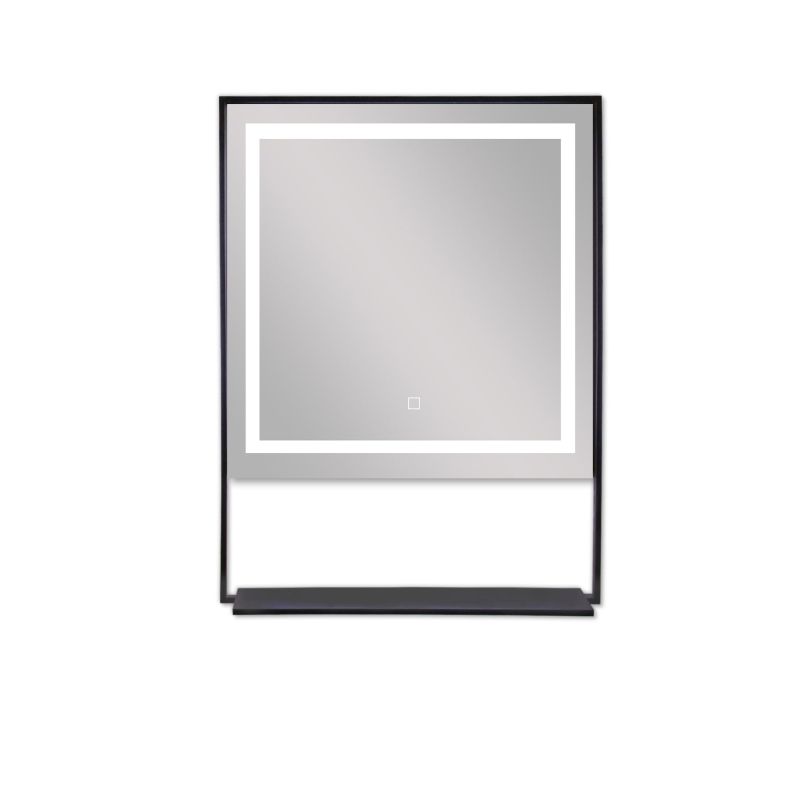 Ogledalo z indirektno osvetlitvijo 60x80cm in črno polico