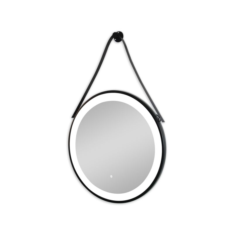 Spiegel m. indirekter Beleuchtung 60x60cm in schwarz