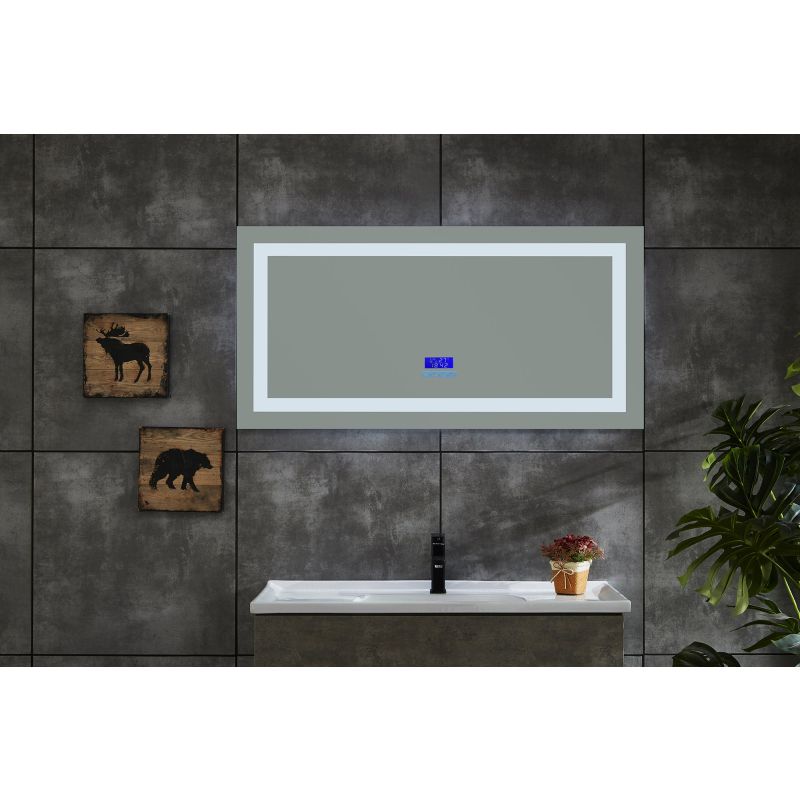 Spiegel m.indirekter Beleuchtung, Uhr, anti-fog und bluetooth 120x60cm